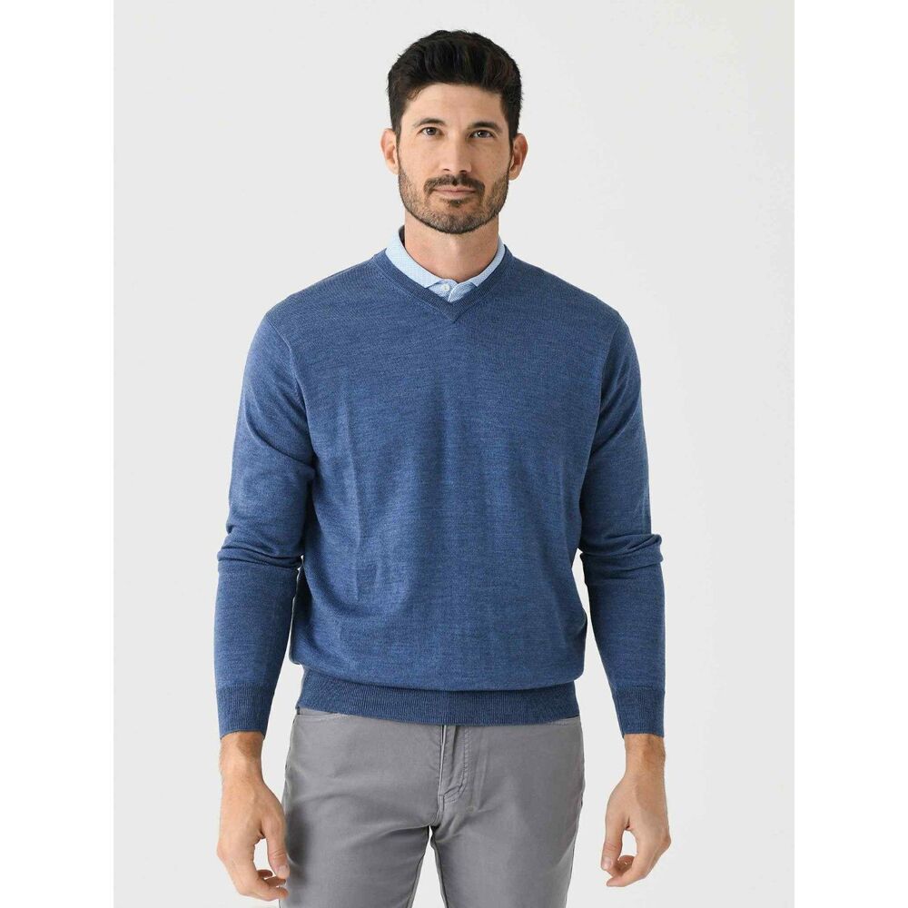 Peter Millar Blue V-Neck Sweater